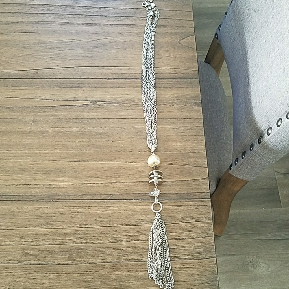 CHICO'S LONG TASSLE CHAIN NECKLACE